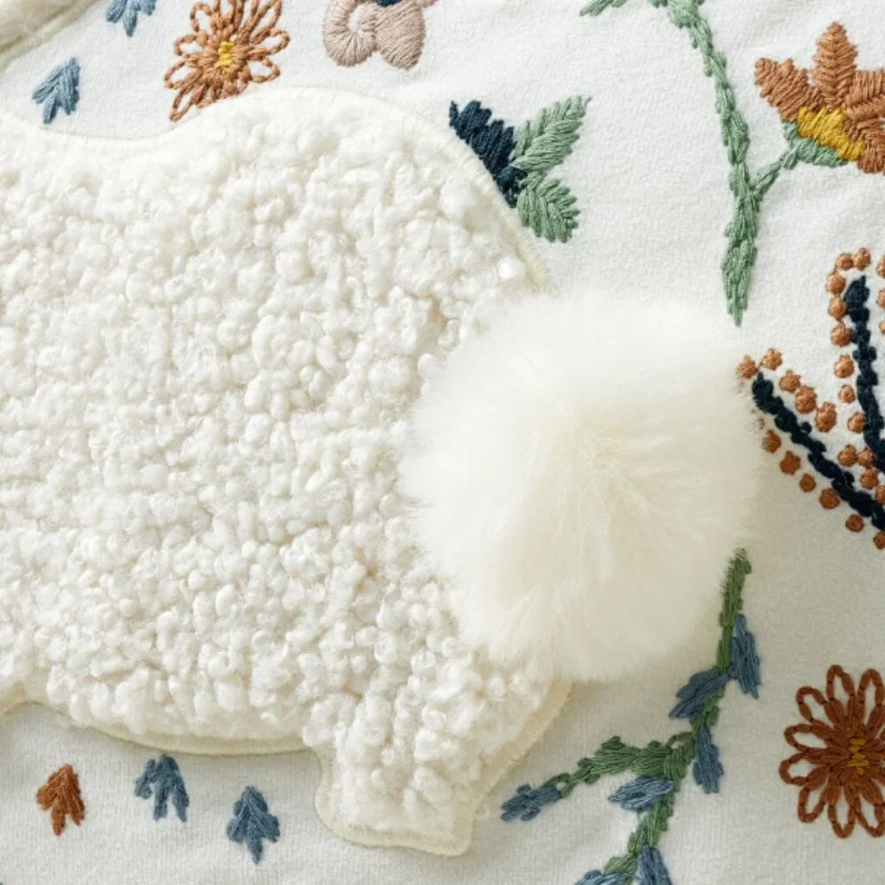 Pottery Barn Bunny Embroidered Lumbar Pillow Cover
